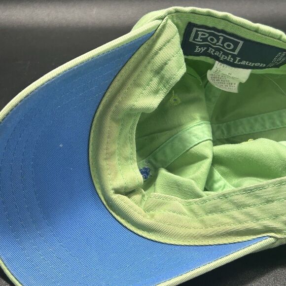 Polo Ralph Lauren Hat Cap Unisex Adjustable Green Stains Cotton - Picture 7 of 10